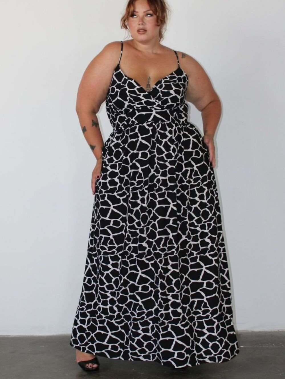 Plus Size V Neck Maxi Dress 5X